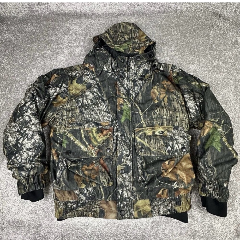 Mossy Oak Camo Jacket Hooded Heavyweight Mens XL Hunting Winter Coat Outdoors